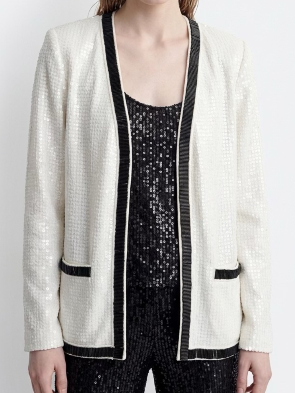 Rachel Zoe sequin/beaded cardigan